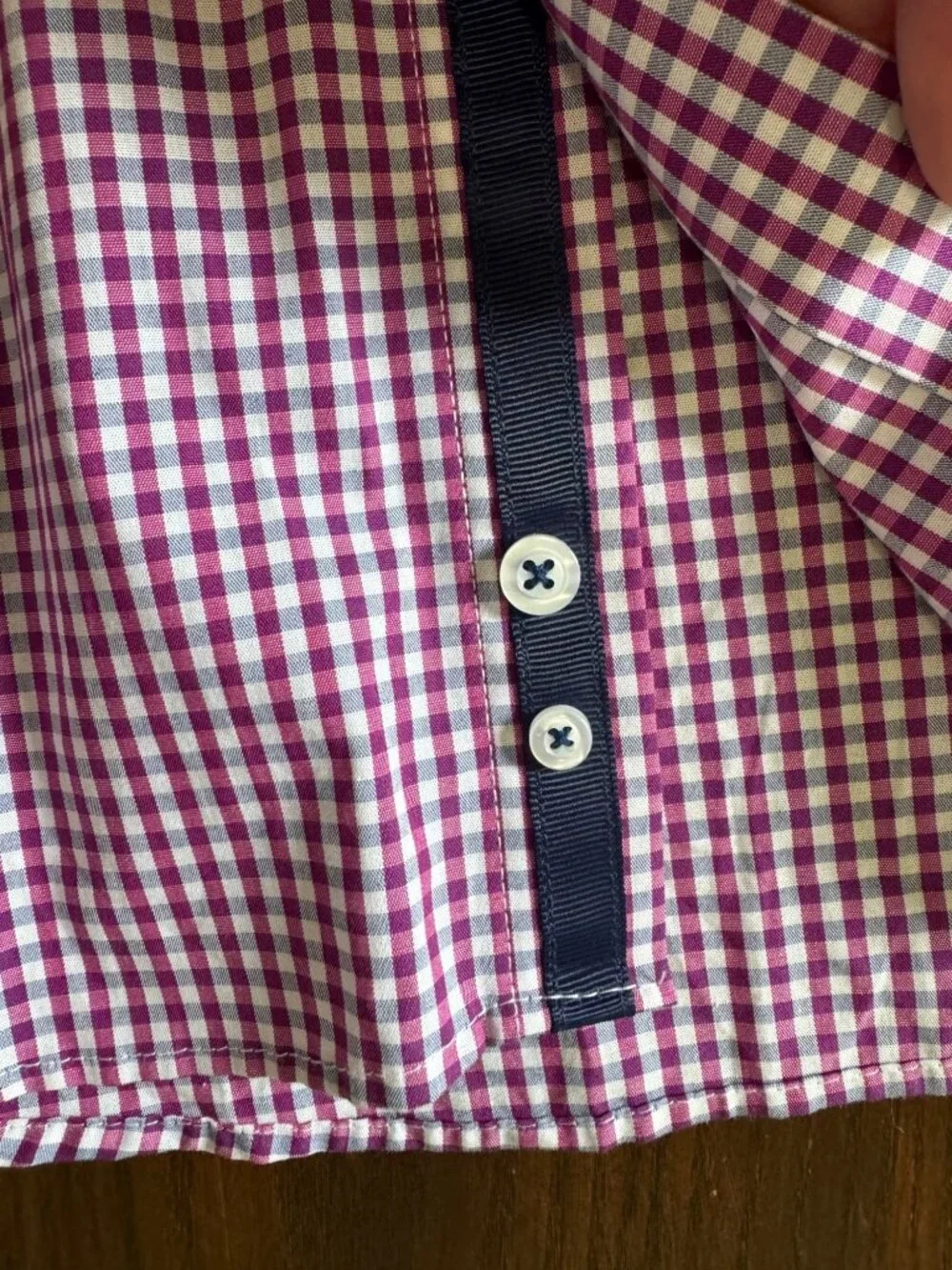 Michelsons London Purple Gingham Check Pattern Dress Shirt Long Sleeve Medium - Picture 5 of 7